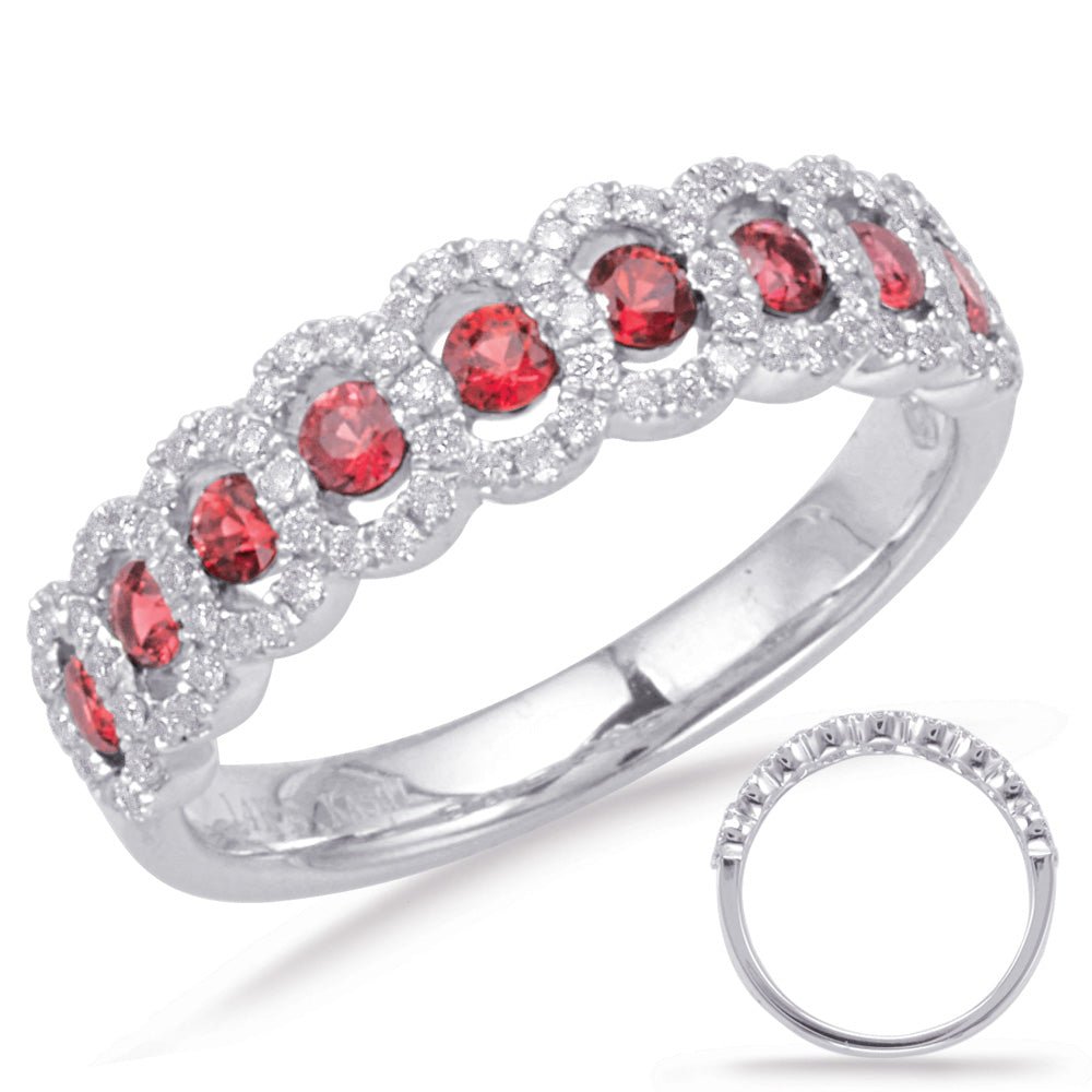 0.76 ctw. WHITE GOLD RUBY & DIAMOND RING