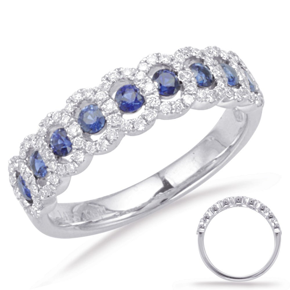 0.76 ctw. WHITE GOLD SAPPHIRE & DIAMOND RING