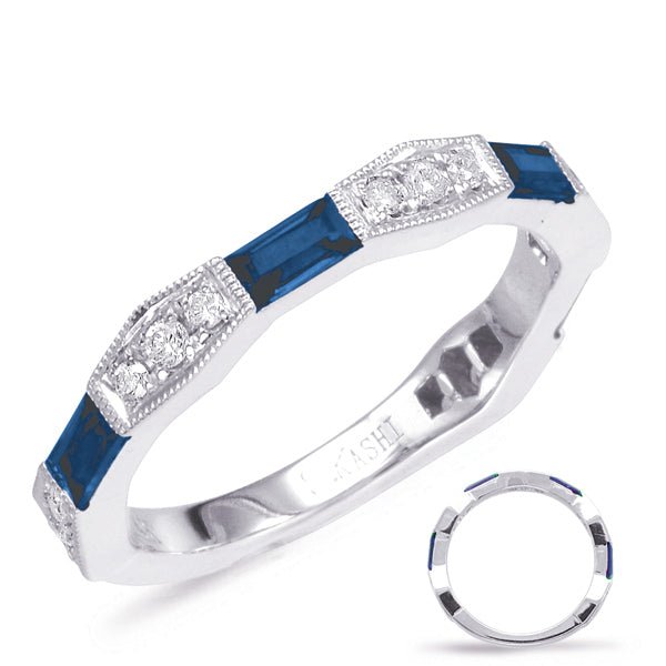 0.78 ctw. WHITE GOLD SAPPHIRE & DIAMOND RING