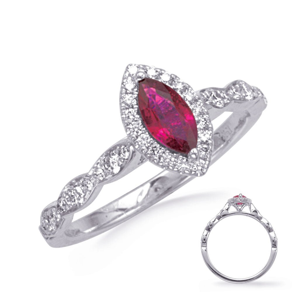 0.79 ctw. RUBY & DIAMOND RING