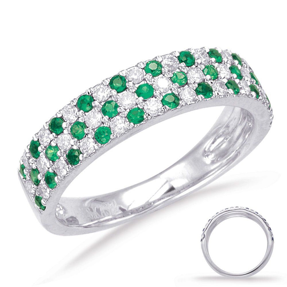 0.81 ctw. WHITE GOLD GREEN GARNET & DIAMOND RING