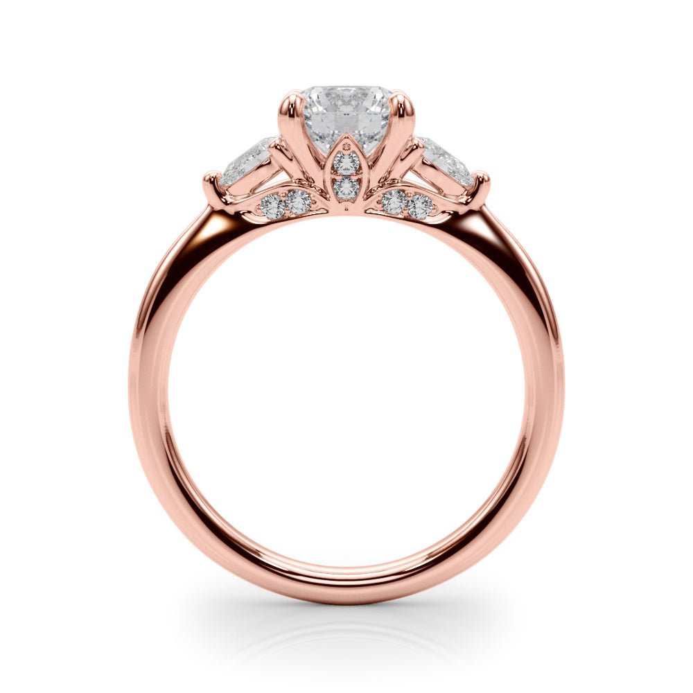 0.83CTW 14K Gold Ladies 3 Stone Past, Present, Round Brilliant Cut With Pear Shape Diamond Ring - Past, Present, Future - Design Jewellers Edmonton