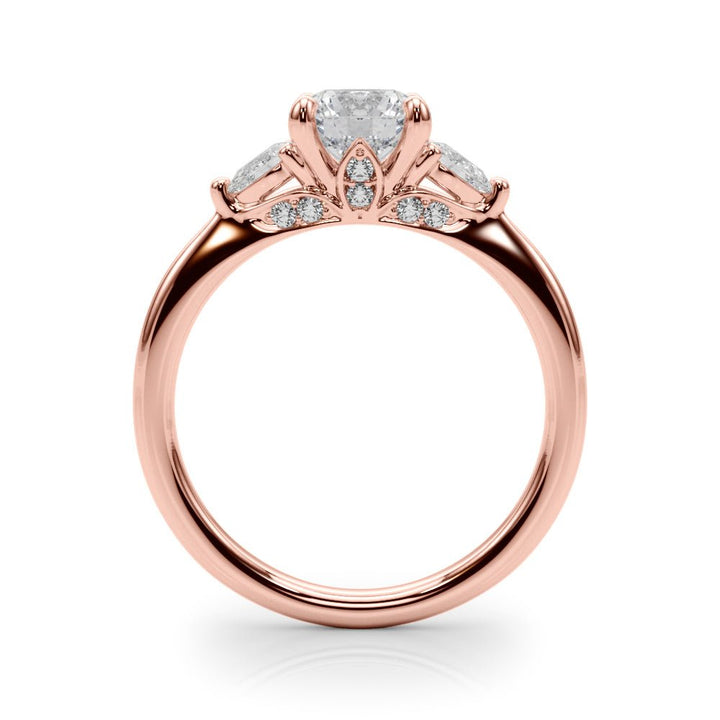 0.83CTW 14K Gold Ladies 3 Stone Past, Present, Round Brilliant Cut With Pear Shape Diamond Ring - Past, Present, Future - Design Jewellers Edmonton