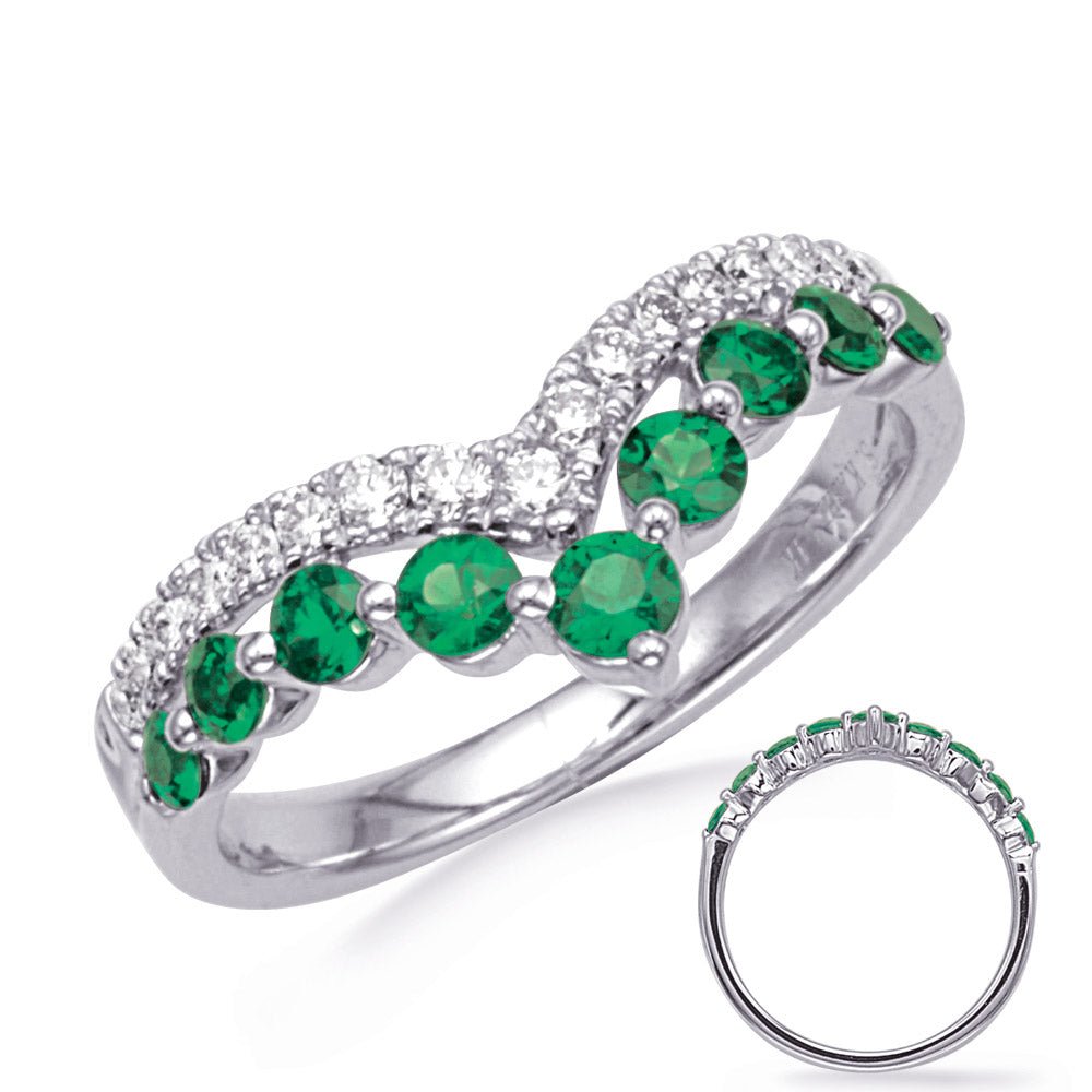 0.86 ctw. WHITE GOLD EMERALD & DIAMOND RING - Luxury Rings - Design Jewellers Edmonton