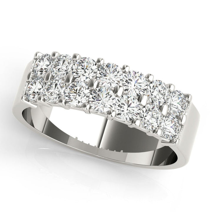 0.90CTW 14K Gold Double Row, Wide Mount Round Brilliant Cut Diamond Ring - Diamond Ring - Design Jewellers Edmonton
