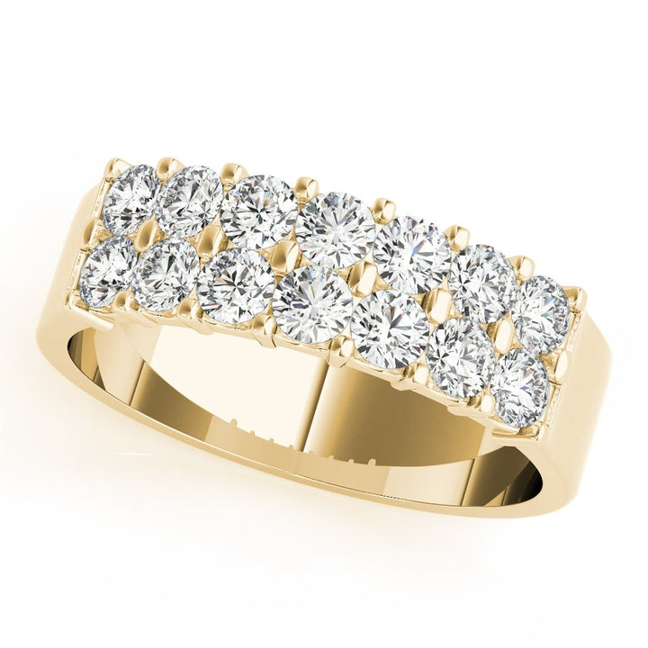 0.90CTW 14K Gold Double Row, Wide Mount Round Brilliant Cut Diamond Ring - Diamond Ring - Design Jewellers Edmonton