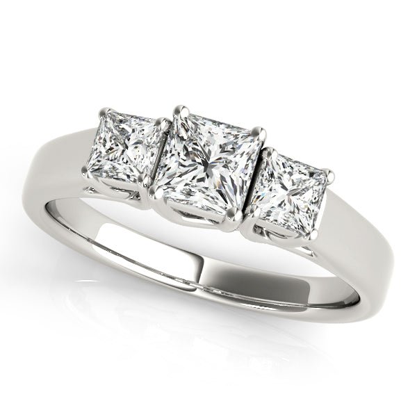 0.90CTW 14K Gold Ladies 3 Stone Past, Present, Princess Cut Diamond Ring - Past, Present, Future - Design Jewellers Edmonton