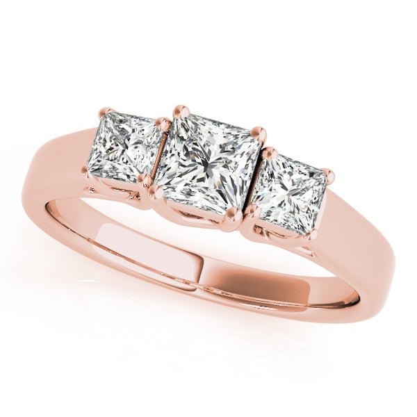 0.90CTW 14K Gold Ladies 3 Stone Past, Present, Princess Cut Diamond Ring - Past, Present, Future - Design Jewellers Edmonton