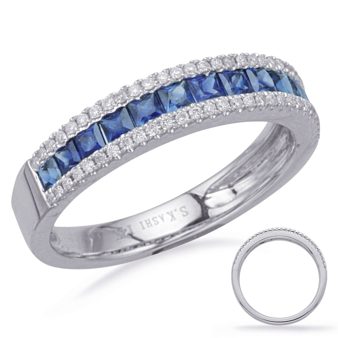 0.91 ctw. MODERN GOLD SAPPHIRE & DIAMOND RING
