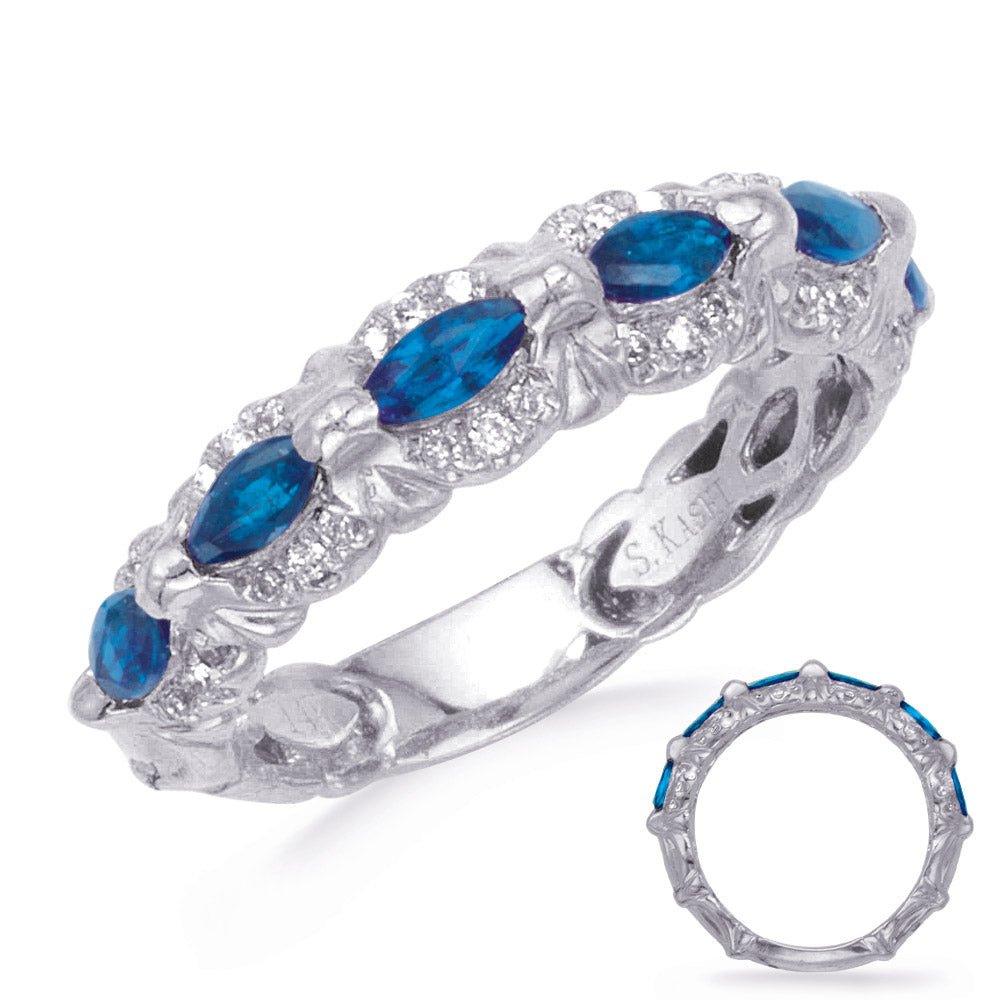 0.94 ctw. GOLD SAPPHIRE & DIAMOND RING