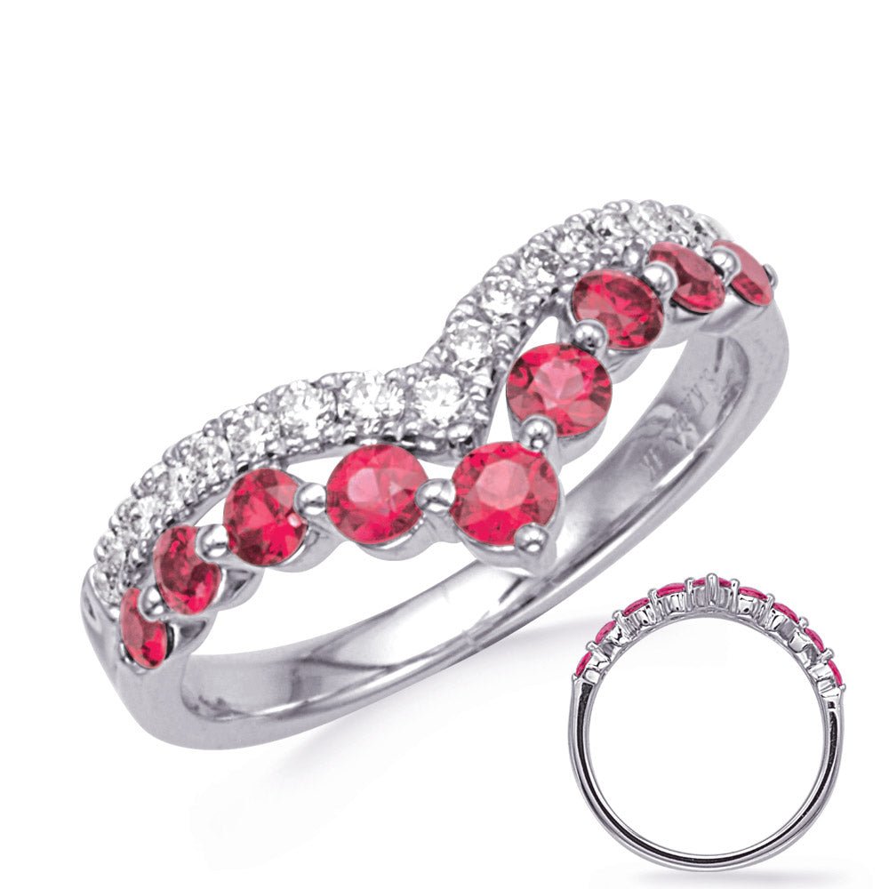 0.98 ctw. WHITE GOLD RUBY & DIAMOND RING