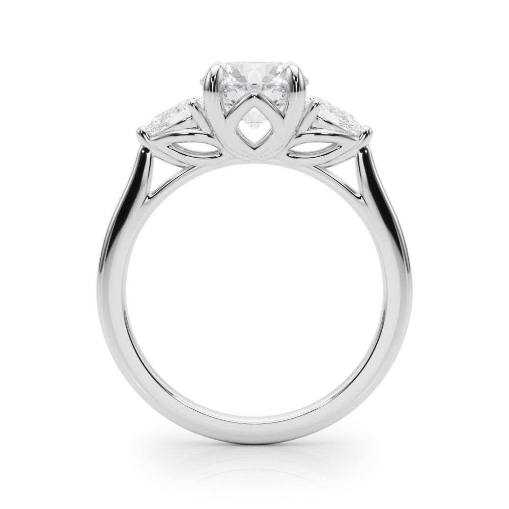 1.00CT 14K 3 Stone Round Brilliant and Pear Shape Diamond Ring - Engagement rings - Design Jewellers Edmonton