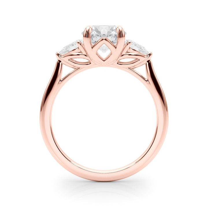 1.00CT 14K 3 Stone Round Brilliant and Pear Shape Diamond Ring - Engagement rings - Design Jewellers Edmonton