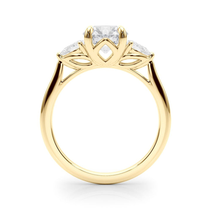 1.00CT 14K 3 Stone Round Brilliant and Pear Shape Diamond Ring - Engagement rings - Design Jewellers Edmonton