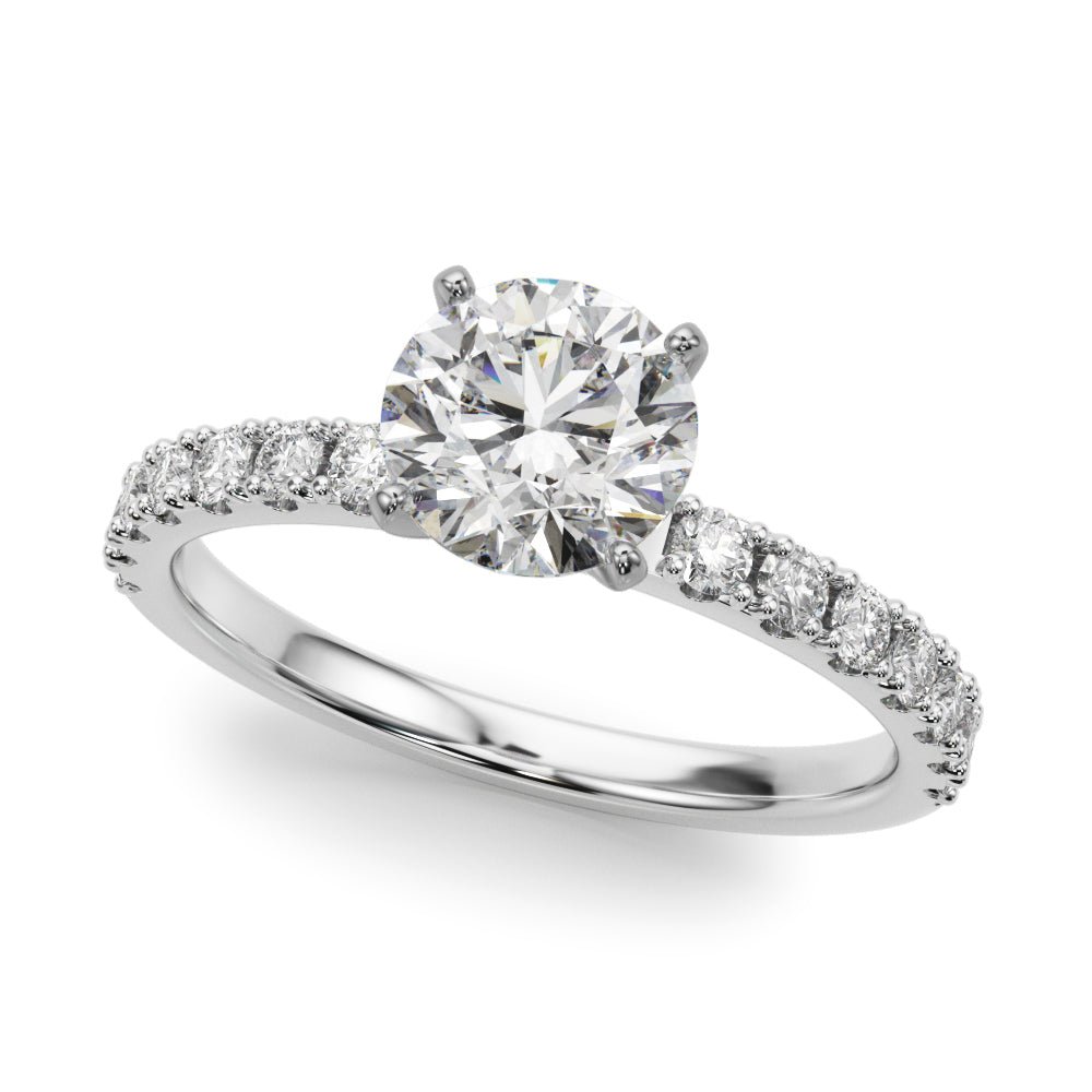 1.00CT 14K  Classic Diamond Engagement Ring Accented With Additional Diamonds