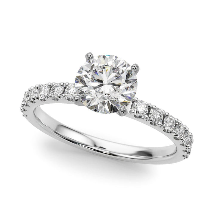 1.00CT 14K Classic Diamond Engagement Ring Accented With Additional Diamonds - Luxury Rings - Design Jewellers Edmonton