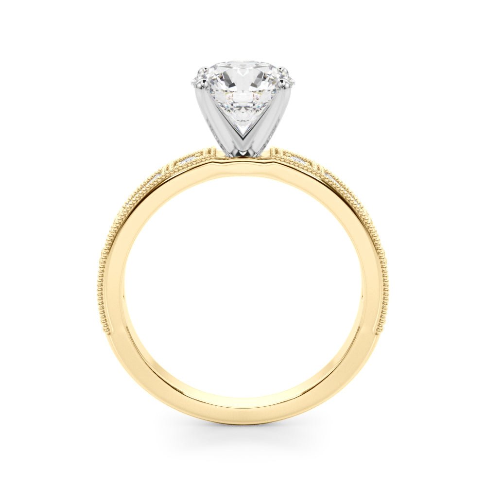 1.00CT 14K Classic Diamond Engagement Ring Accented With Baguette Cut Diamonds - Luxury Rings - Design Jewellers Edmonton