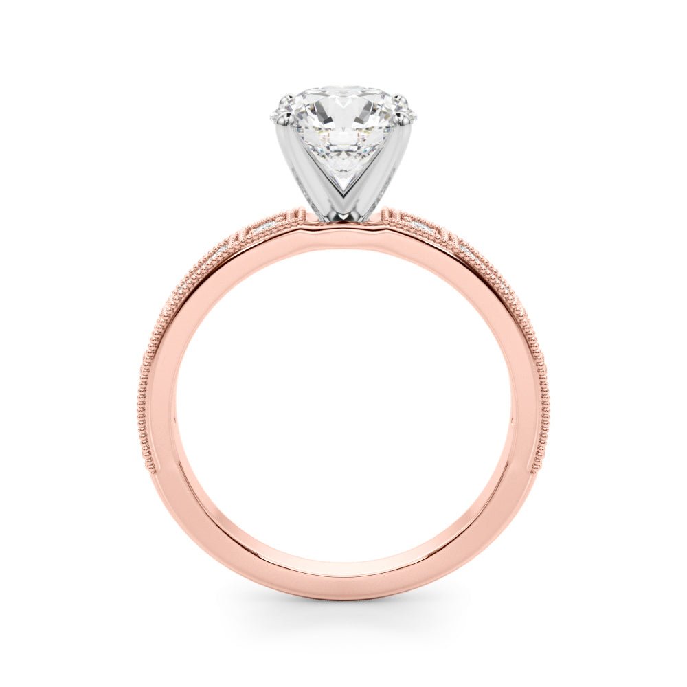 1.00CT 14K Classic Diamond Engagement Ring Accented With Baguette Cut Diamonds - Luxury Rings - Design Jewellers Edmonton