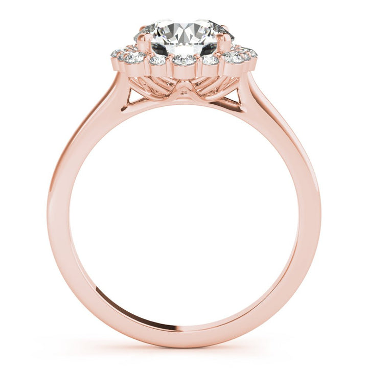 1.00CT 14K Classic Halo Diamond Engagement Ring with Scalloped Round Brilliant Accents - Engagement rings - Design Jewellers Edmonton