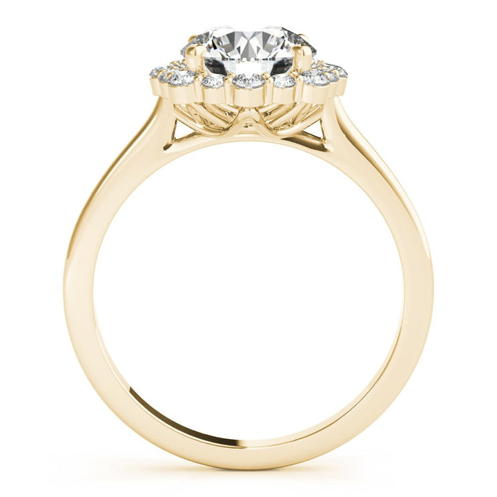 1.00CT 14K Classic Halo Diamond Engagement Ring with Scalloped Round Brilliant Accents - Engagement rings - Design Jewellers Edmonton
