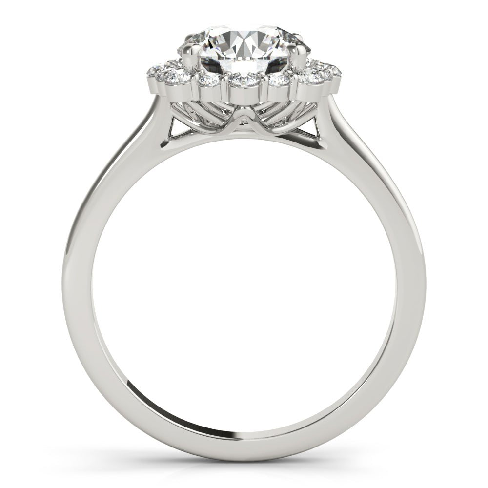 1.00CT 14K Classic Halo Diamond Engagement Ring with Scalloped Round Brilliant Accents - Engagement rings - Design Jewellers Edmonton