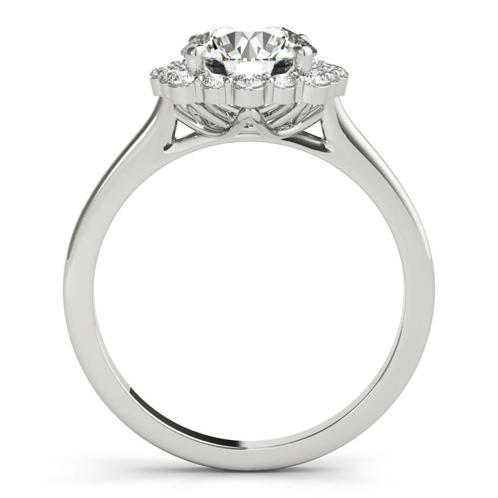 1.00CT 14K Classic Halo Diamond Engagement Ring with Scalloped Round Brilliant Accents - Engagement rings - Design Jewellers Edmonton