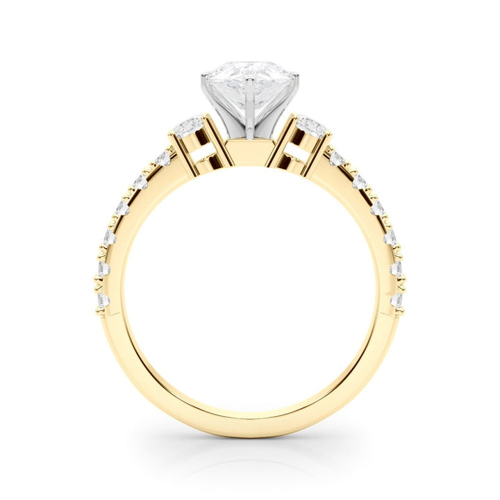 1.00CT 14K Classic Pear Shape Diamond Ring Accented With Additional Diamonds - Luxury Rings - Design Jewellers Edmonton
