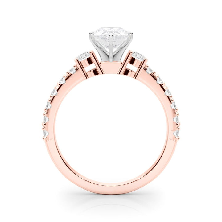 1.00CT 14K Classic Pear Shape Diamond Ring Accented With Additional Diamonds - Luxury Rings - Design Jewellers Edmonton