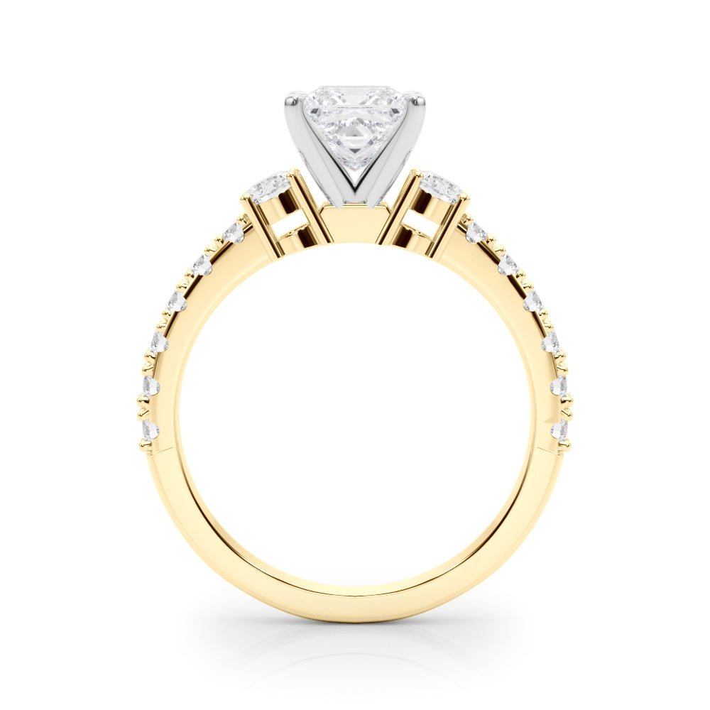 1.00CT 14K Classic Princess Cut Diamond Ring Accented With Additional Diamonds - Luxury Rings - Design Jewellers Edmonton