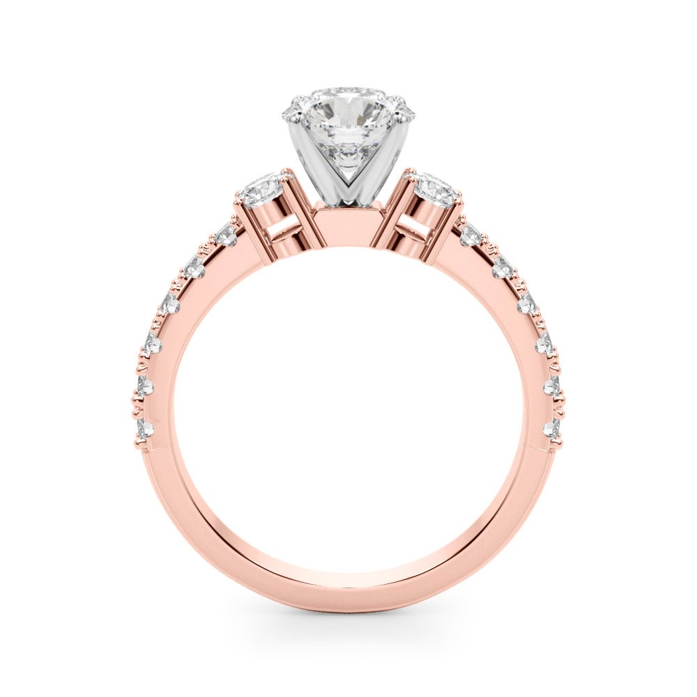1.00CT 14K Classic Round Brilliant Cut Diamond Ring Accented With Additional Diamonds - Luxury Rings - Design Jewellers Edmonton