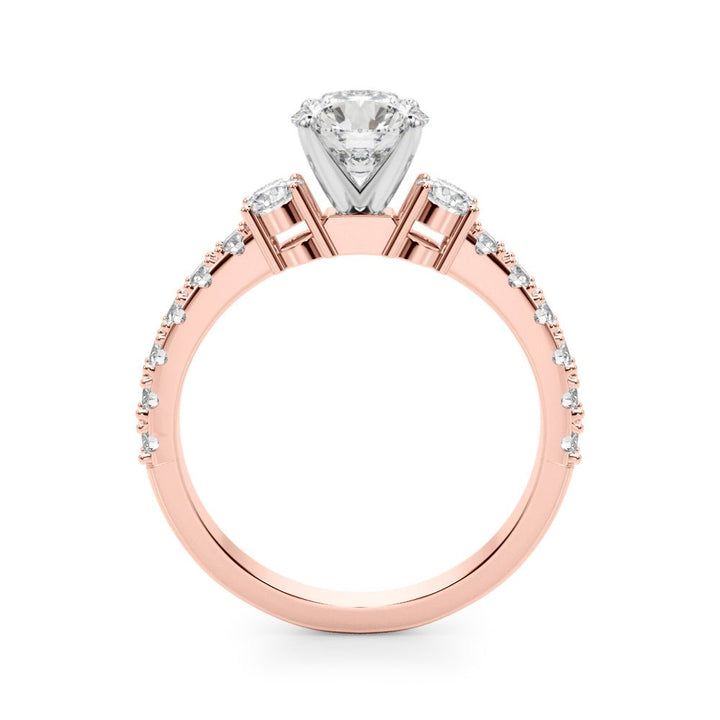1.00CT 14K Classic Round Brilliant Cut Diamond Ring Accented With Additional Diamonds - Luxury Rings - Design Jewellers Edmonton