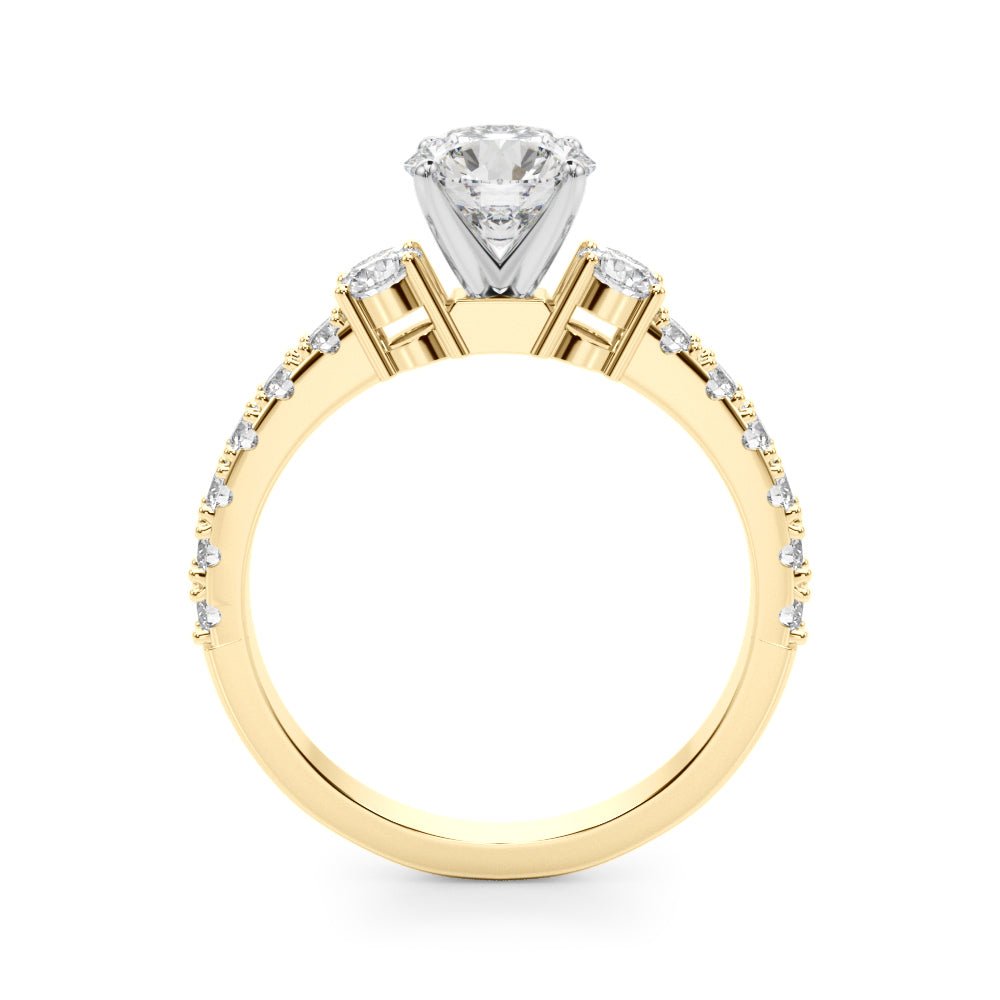 1.00CT 14K Classic Round Brilliant Cut Diamond Ring Accented With Additional Diamonds - Luxury Rings - Design Jewellers Edmonton