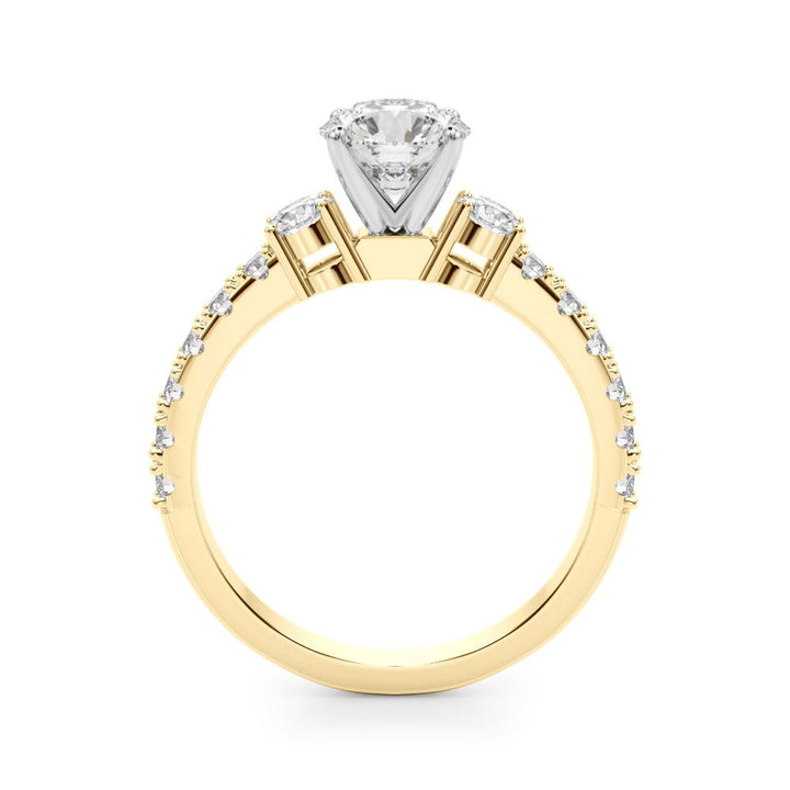 1.00CT 14K Classic Round Brilliant Cut Diamond Ring Accented With Additional Diamonds - Luxury Rings - Design Jewellers Edmonton