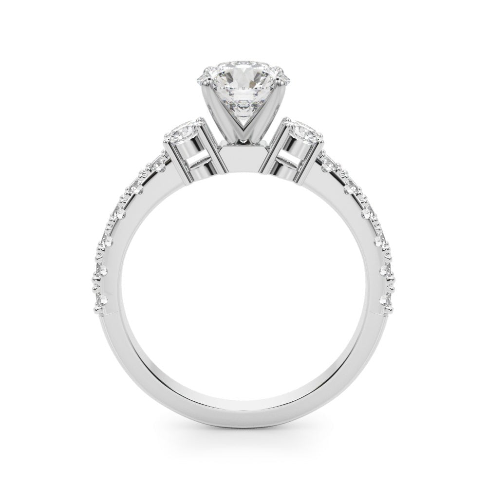 1.00CT 14K Classic Round Brilliant Cut Diamond Ring Accented With Additional Diamonds - Luxury Rings - Design Jewellers Edmonton