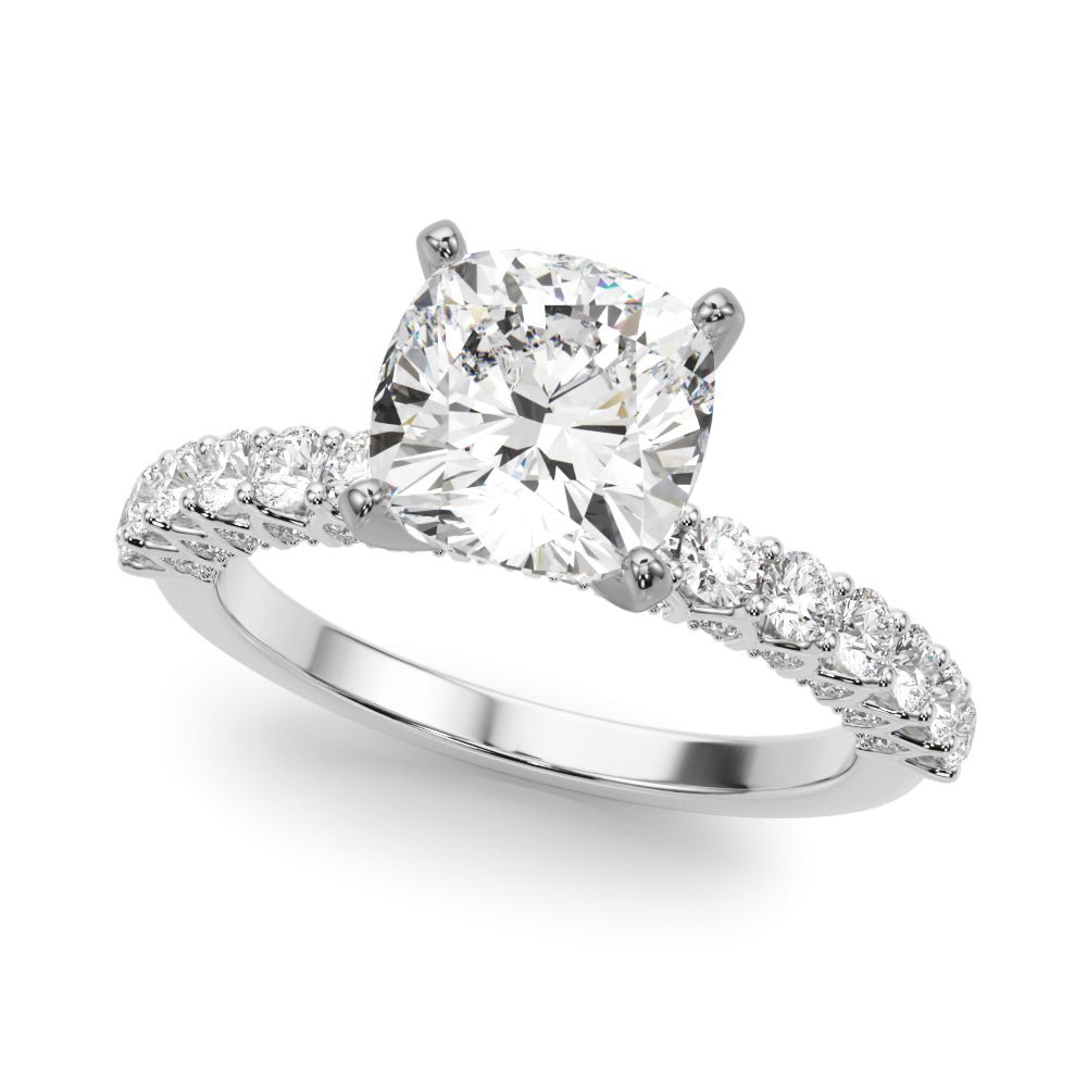 1.00CT 14K Cushion Cut Diamond Ring Design
