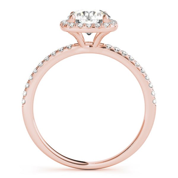 1.00CT 14K Cushion Halo Diamond Engagement Ring Accented by Pave - Set Side Diamonds - Engagement rings - Design Jewellers Edmonton