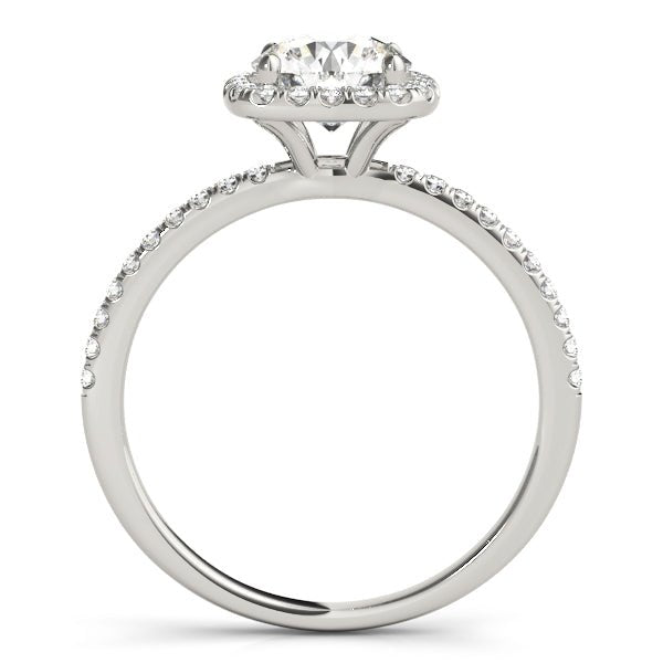 1.00CT 14K Cushion Halo Diamond Engagement Ring Accented by Pave - Set Side Diamonds - Engagement rings - Design Jewellers Edmonton
