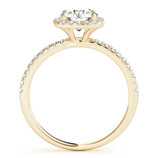 1.00CT 14K Cushion Halo Diamond Engagement Ring Accented by Pave - Set Side Diamonds - Engagement rings - Design Jewellers Edmonton