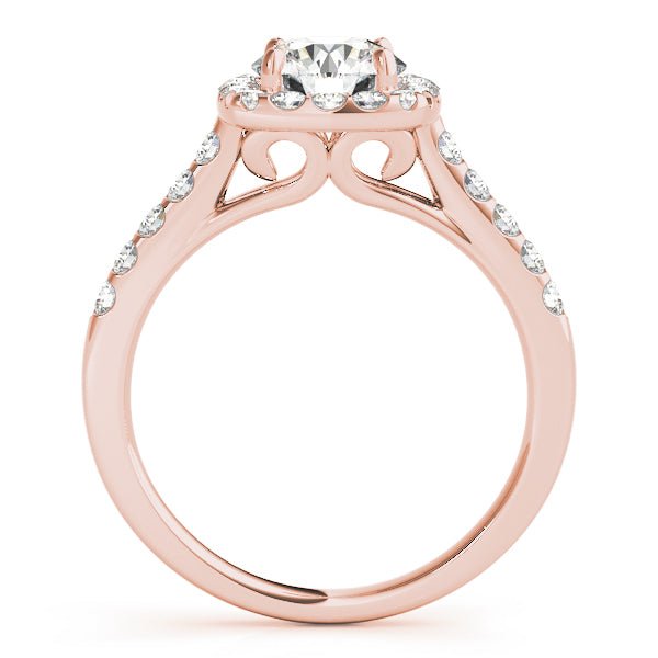 1.00CT 14K Cushion Halo Diamond Engagement Ring with Pave - Set Shoulders - Engagement rings - Design Jewellers Edmonton