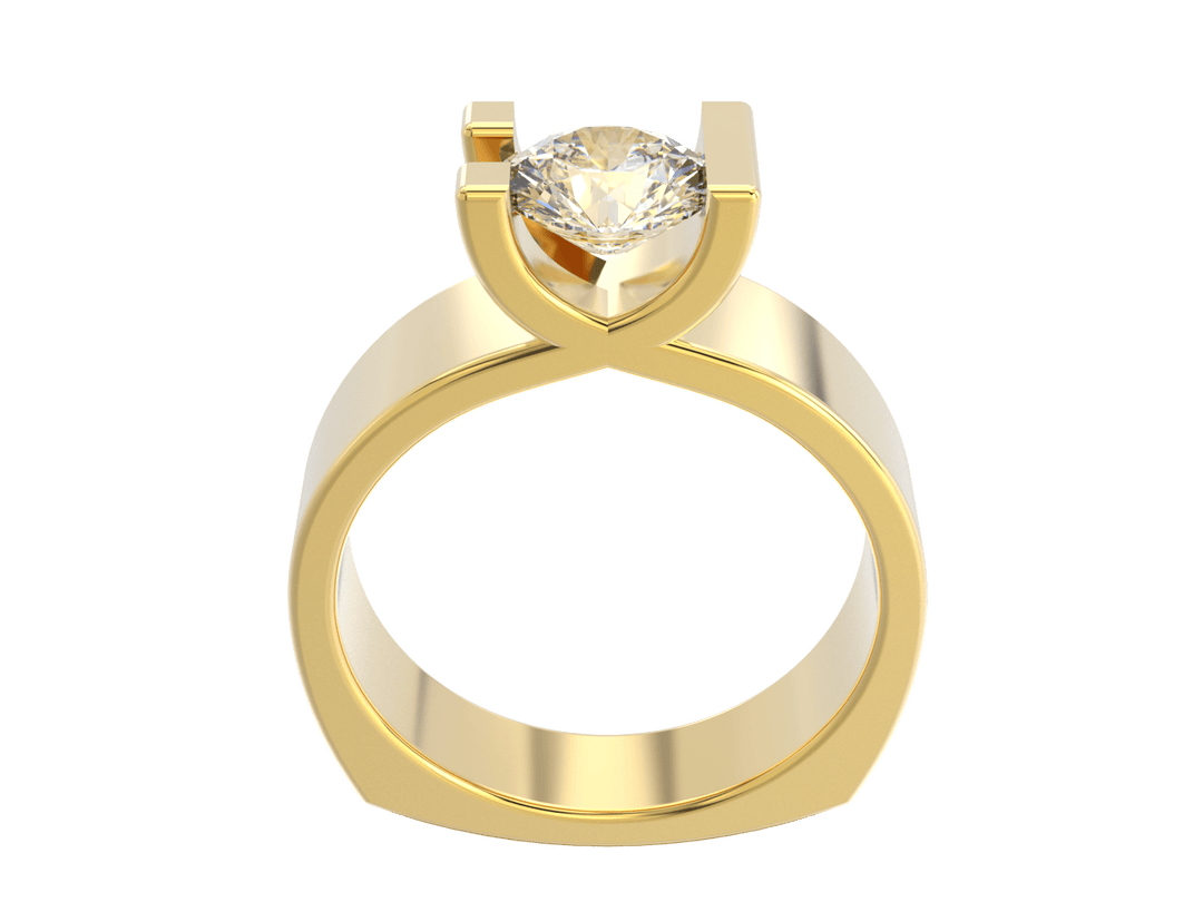 1.00CT 14K Custom Wide Design Mount Diamond Solitaire Tension Set - Engagement rings - Design Jewellers Edmonton