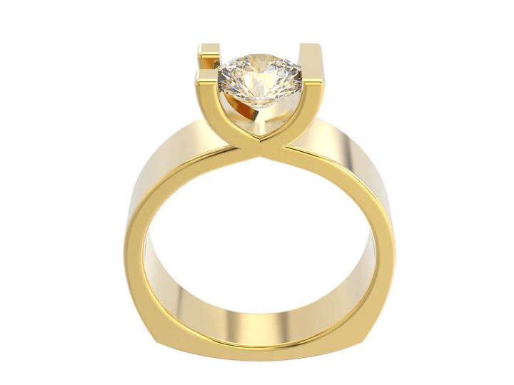 1.00CT 14K Custom Wide Design Mount Diamond Solitaire Tension Set - Engagement rings - Design Jewellers Edmonton