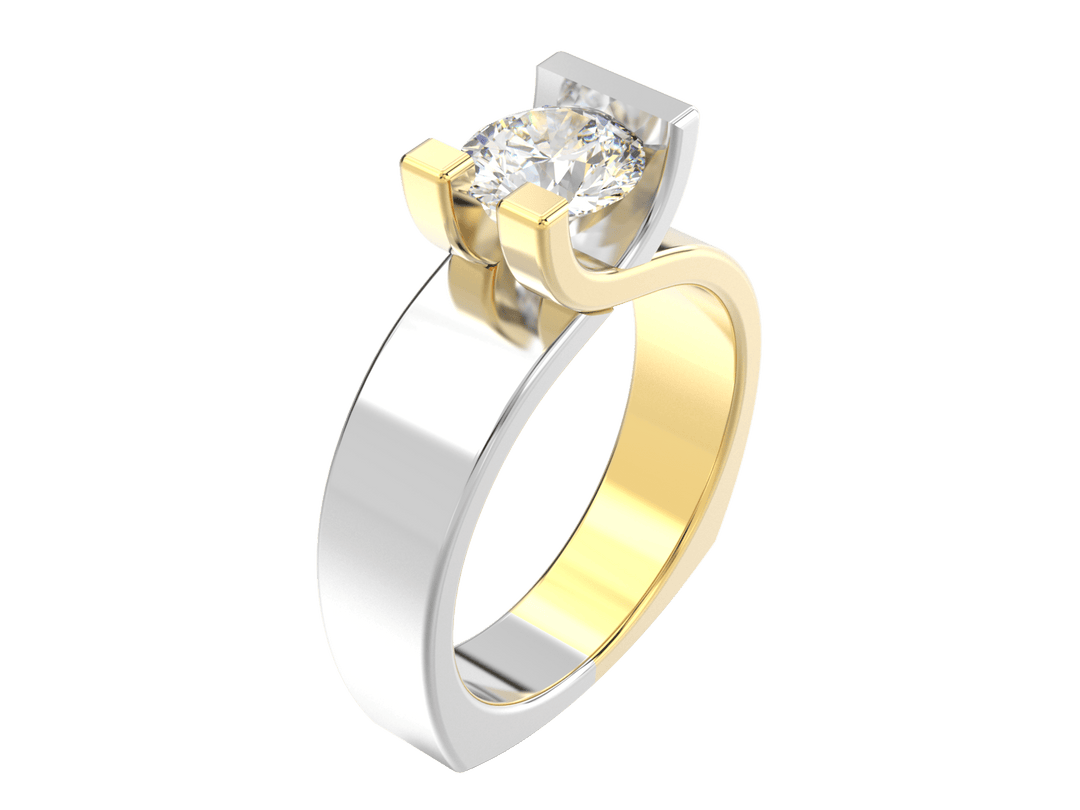1.00CT 14K Custom Wide Design Mount Diamond Solitaire Tension Set - Engagement rings - Design Jewellers Edmonton
