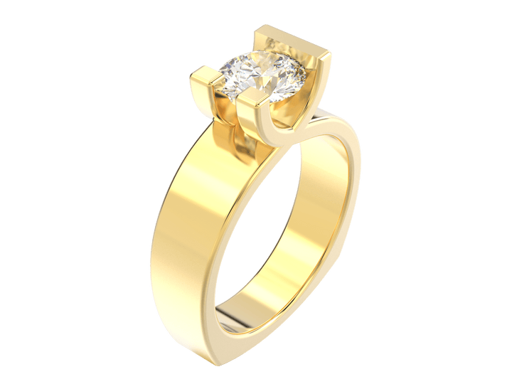1.00CT 14K Custom Wide Design Mount Diamond Solitaire Tension Set - Engagement rings - Design Jewellers Edmonton