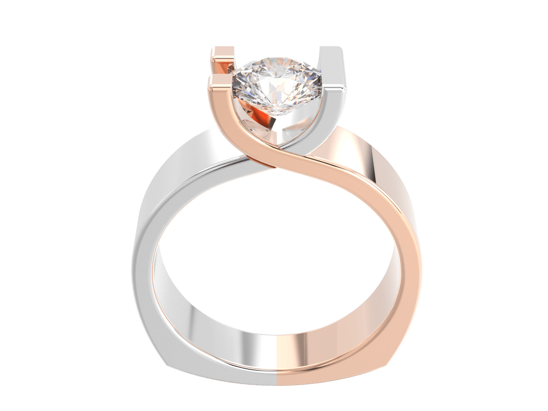 1.00CT 14K Custom Wide Design Mount Diamond Solitaire Tension Set - Engagement rings - Design Jewellers Edmonton