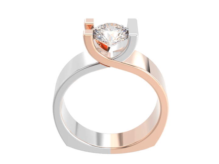1.00CT 14K Custom Wide Design Mount Diamond Solitaire Tension Set - Engagement rings - Design Jewellers Edmonton