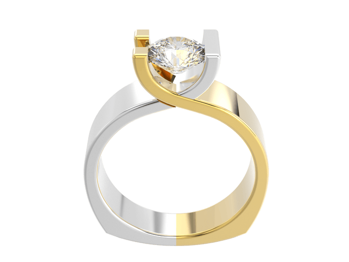 1.00CT 14K Custom Wide Design Mount Diamond Solitaire Tension Set - Engagement rings - Design Jewellers Edmonton