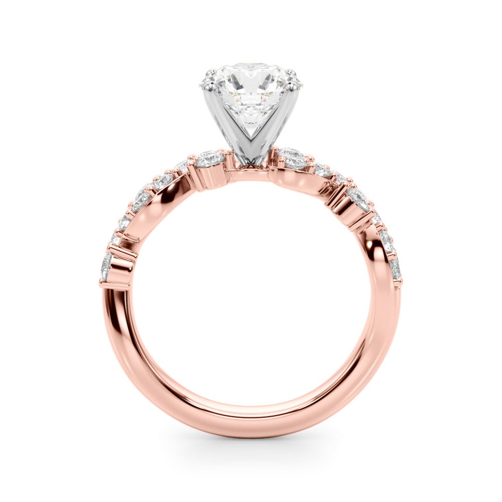 1.00CT 14K Diamond Ring With Fancy Twisted Shoulders With Additional Diamonds - Engagement rings - Design Jewellers Edmonton