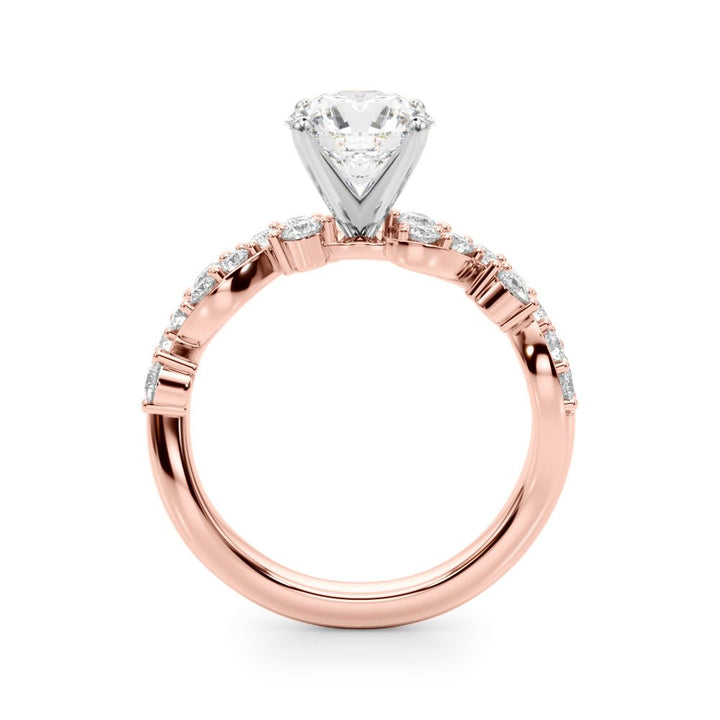 1.00CT 14K Diamond Ring With Fancy Twisted Shoulders With Additional Diamonds - Engagement rings - Design Jewellers Edmonton