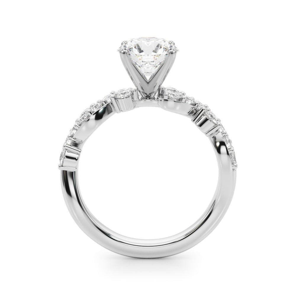 1.00CT 14K Diamond Ring With Fancy Twisted Shoulders With Additional Diamonds - Engagement rings - Design Jewellers Edmonton