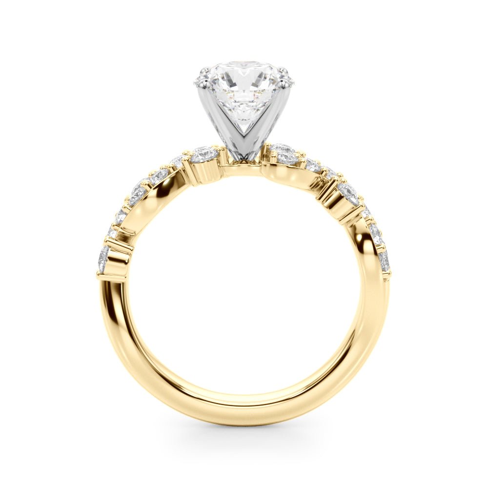 1.00CT 14K Diamond Ring With Fancy Twisted Shoulders With Additional Diamonds - Engagement rings - Design Jewellers Edmonton